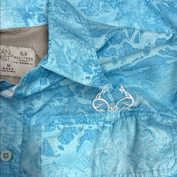 Colosseum Blue Casual Button Down Shirt Short Sleeve - Picture 4 of 4